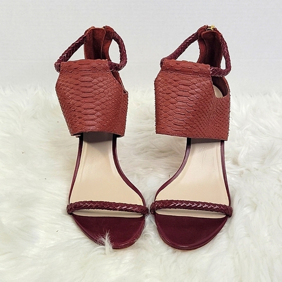 7. COLE HAAN‎ Leather Plate Lisa Snake Embossed Heels Size 9.5 B - Picture 1 of 8